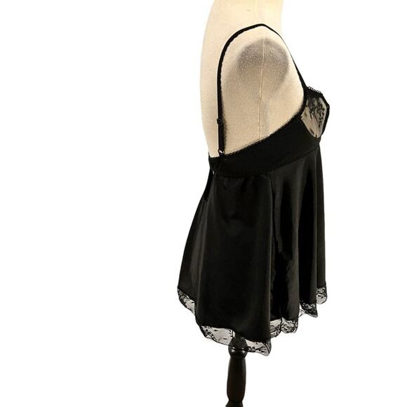 Black Semi Sheer Negligee String Thong Panty Set One Size - Picture 4 of 10